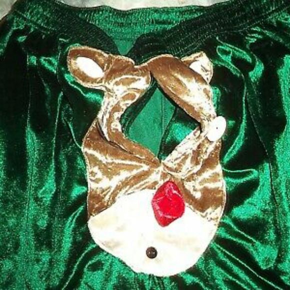 CHRISTMAS BOXERS VELOUR SHORTS-REINDEER FUNNY NOVELTY GOOGLY EYES~MENS SIZE L - Picture 4 of 5